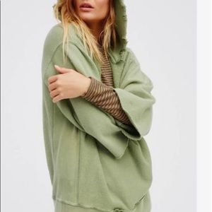 Free People West Track Distressed Hoodie
